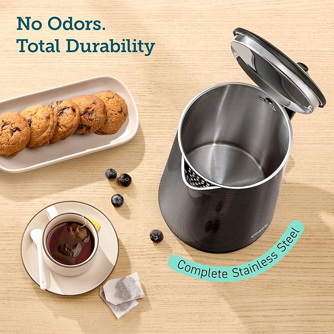 COSORI Electric Kettle, Cool-Touch Double Wall Stainless Steel Insulated, Automatic Shut Off & Boil-Dry Protection, Durable Tea Kettle Boiler & Heater, 1.5L/1500W, Black