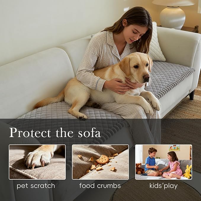 Couch Covers for 3 Cushion Couch Sofa Pet Friendly,Non-Slip Sofa Cover Washable