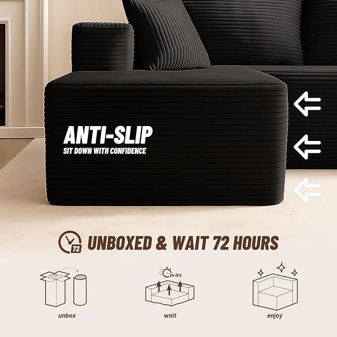 Cozy Single Seat, Comfortable Seating, No Assembly Required, Black