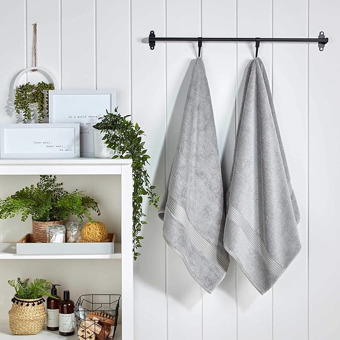 Christy Supreme Hygro 6 Piece Towel Set | Silver | 100% Luxury Supima Cotton | Ultra Soft | Super Absorbent | 650GSM | 2 Bath Sheets 2 Hand Towels 2 Face Cloths