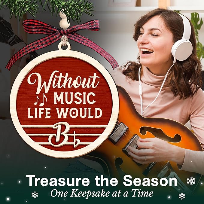 Music Gifts - Musical Ornaments for Christmas Tree, Music Themed Christmas Ornaments, Unique Ornament for Musicians, Musician Gifts