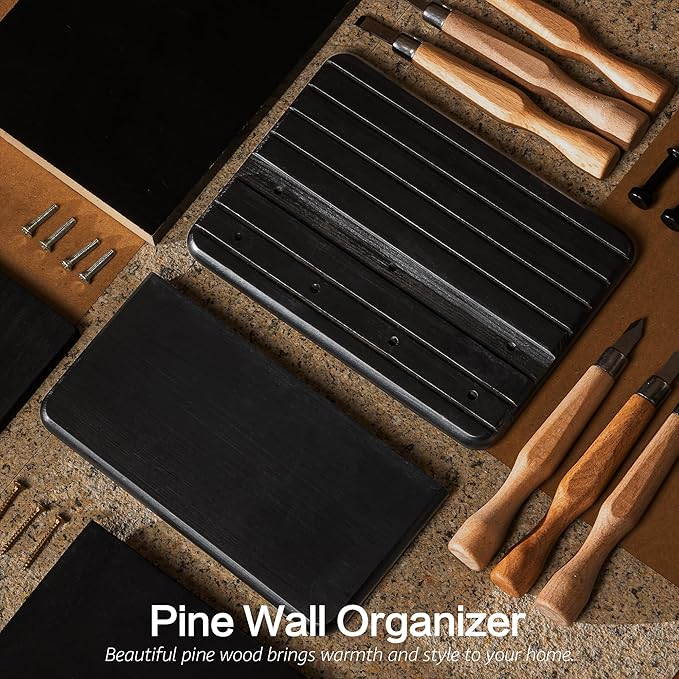 Rebee Vision Small Key Holder Wall Mount for Home Decor – Modern 7-inch Key Rack for Wall with 4 Sturdy Hooks & Mini Floating Shelf - Ideal Home Organization Solution for Small Space (Black)