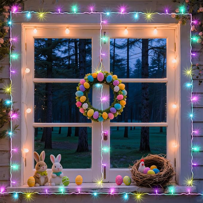 300 LED Christmas Lights Outdoor Indoor, Connectable 100FT String Lights Indoor Clear Wire 8 Modes Plug in Twinkle Fairy Lights for Bedroom Christmas Tree Party Decorations, Pastel