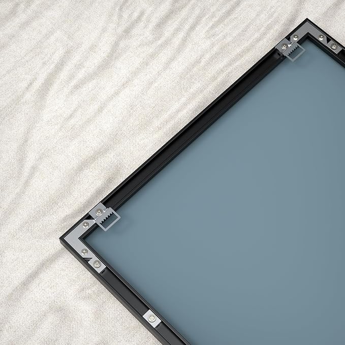 ANYHI Over The Door Mirror, 42"x14" Door Mirror Full Length, 2 Hooks, Over The Door or Wall Monuted, Aluminum Frame, for Bedroom Bathroom Checkroom, Black