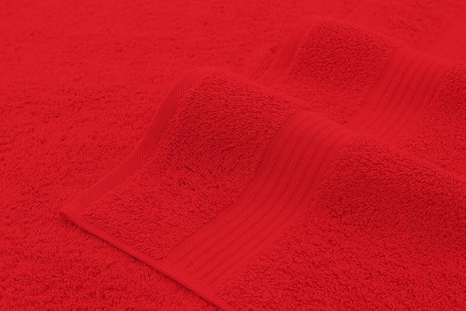 American Veteran Towel, 100% Cotton Turkish 6 Piece Towel Set, Luxury Towels Set of 6 for Bathroom Essentials, 2 Bath Towels 2 Hand Towels 2 Washcloths, Red