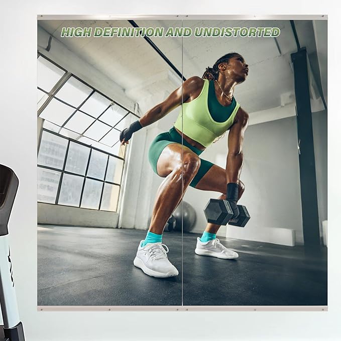 ROOMTEC Home Gym Mirror 60"x36" Frameless Wall Mounted Fitness Mirror, Large Tempered Glass Full Length for Yoga, Dance Studio, Workout Room