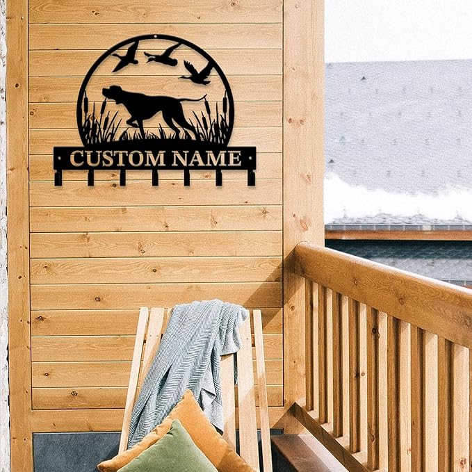 Personalized Custom Name Hunting Deer Wall Key Hooks,Metal Hunting Art Clothes Hooks,Metal Hunting Wall Home Storage Decorative,Hunter For Front Door, Hallway, Kitchen, Bedroom,Keys,Hats (Style D)