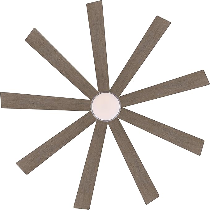 64" Ceiling Fan with Light, 6-Speed Remote Control, Reversible DC Motor, Modern 9 Blades with 4.5"/12" Downrods for Home or Commercial Silver/Wood Color