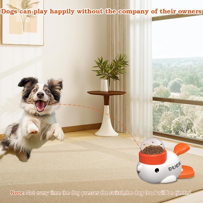 Dog Interactive Treat Dispenser Toy, Food Puzzle Slow Feeder (White)