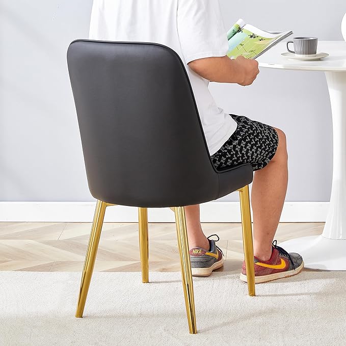 Dining Chairs Set of 8，Modern Dining Chairs, Equipped with PU Leather Backrest Cushions and Metal Legs, Suitable for Restaurants, Kitchens, and Dining Room Chairs