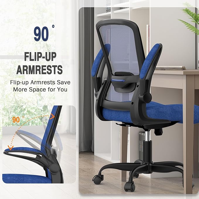 Mimoglad Office Chair, Ergonomic Desk Chair with Adjustable Lumbar Support, High Back Mesh Computer Chair with Flip-up Armrests-BIFMA Passed Task Chairs, Executive Chair for Home Office