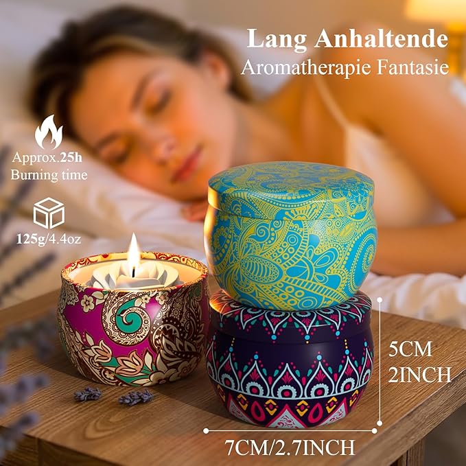 WINTERCRUSH Scented Candles Gift Set: 4 Pack Flower Shaped Christmas Candles for Home Scented - Stress Relief Gifts for Women, Birthday, Mother's Day (Flower)