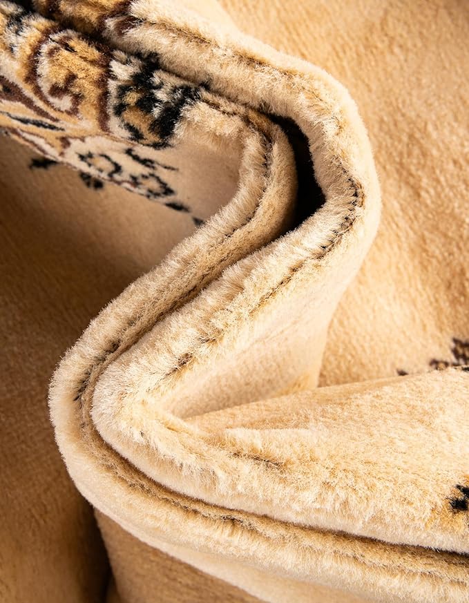 Unique Loom Reza Collection Traditional Persian Style Area Rug, Rectangular 7' 1" x 10' 0", Ivory/Brown