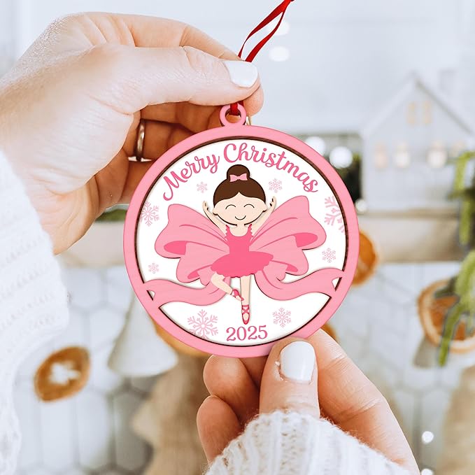 Ballerina Ornament - Charming Ballerina Christmas Ornaments for Tree, Perfect Ballet Gifts for Girls, Exquisite Pink Ballerina Ornaments, Ideal Ballet Dancer Gifts, Unique Christmas Tree Topper