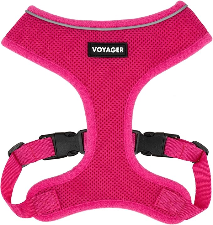 Best Pet Supplies Voyager Aerolite No Pull Mesh Dog Harness, Reflective Stitching, Breathable Harness, Adjustable for Walking, Training, Running, Heavy Duty and Durable, Fuchsia, XS