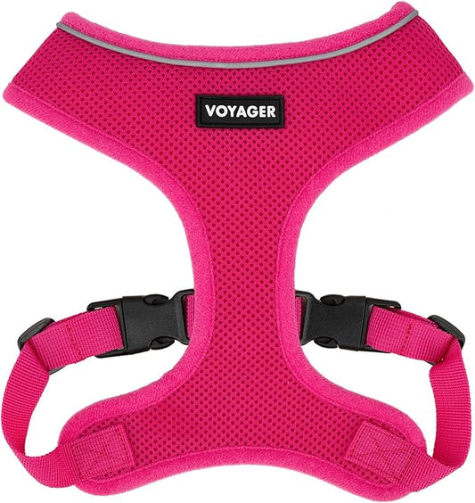 Best Pet Supplies Voyager Aerolite No Pull Mesh Dog Harness, Reflective Stitching, Breathable Harness, Adjustable for Walking, Training, Running, Heavy Duty and Durable, Fuchsia, XS