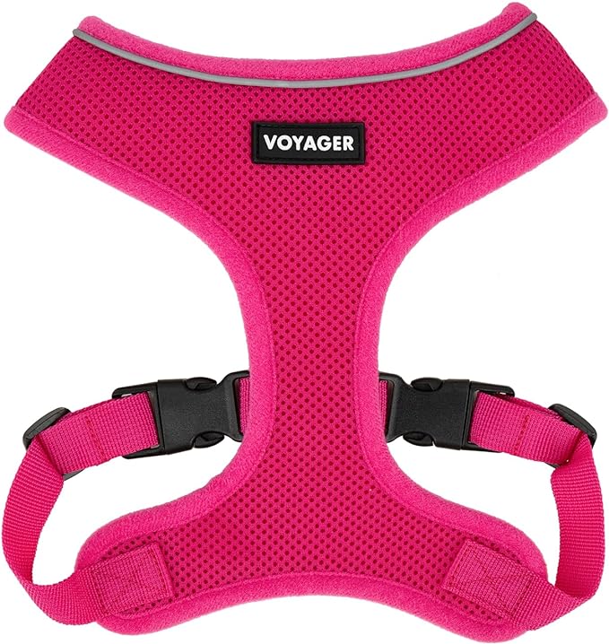 Best Pet Supplies Voyager Aerolite No Pull Mesh Dog Harness, Reflective Stitching, Breathable Harness, Adjustable for Walking, Training, Running, Heavy Duty and Durable, Fuchsia, XL