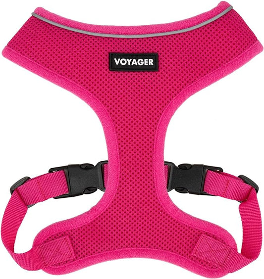 Best Pet Supplies Voyager Aerolite No Pull Mesh Dog Harness, Reflective Stitching, Breathable Harness, Adjustable for Walking, Training, Running, Heavy Duty and Durable, Fuchsia, XL
