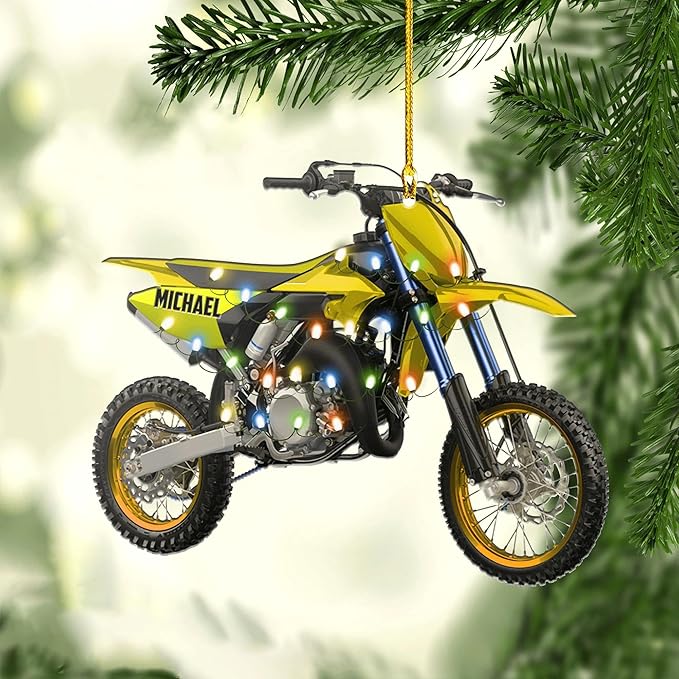 Personalized Dirt Bike Acrylic Ornament 2025, Personalized Christmas Tree Decoration, Unique Holiday Keepsake, Gift for Dirt Bike Lovers, Riders, Family Style 3