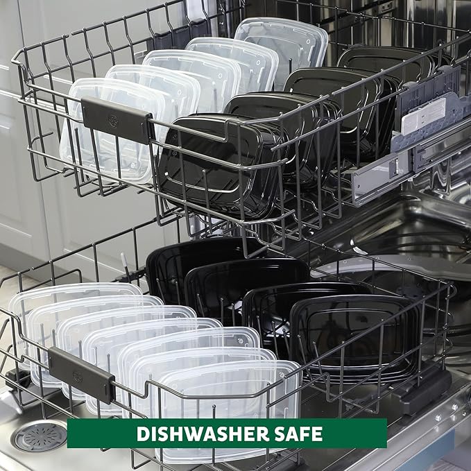 Freshware Meal Prep Containers 15 Count (Pack of 1) Compartment Food Storage Containers with Lids, Bento Box, BPA Free, Stackable, Microwave/Dishwasher/Freezer Safe (28 oz) (Color May Vary)