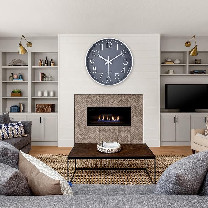 jomparis 16 Inch Large Wall Clock Silent Modern Elegant Simple Decor for Living Room Office