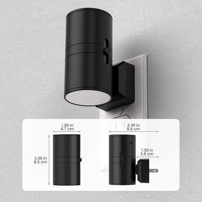 Briignite Night Lights Plug into Wall, Modern LED Night Light Plug in, Dusk to Dawn Sensor,Amber Night Light 0-100LM Adjustable Brightness, Dimmable NightLight for Hallway, Bedroom, Stairway, 2 Pack