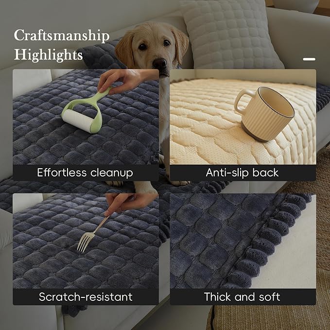 Couch Covers for 3 Cushion Couch Sofa Pet Friendly,Non-Slip Sofa Cover Washable