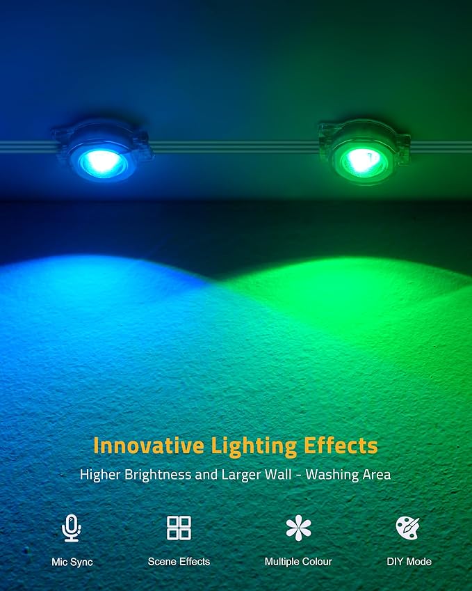 111FT Permanent Outdoor Lights,72 RGB Eaves Lights with App Control Remote, IP65 Waterproof Eternity Eaves Lighting, Outdoor Light for Outside Roofline Decor, Party, Holiday Xmas