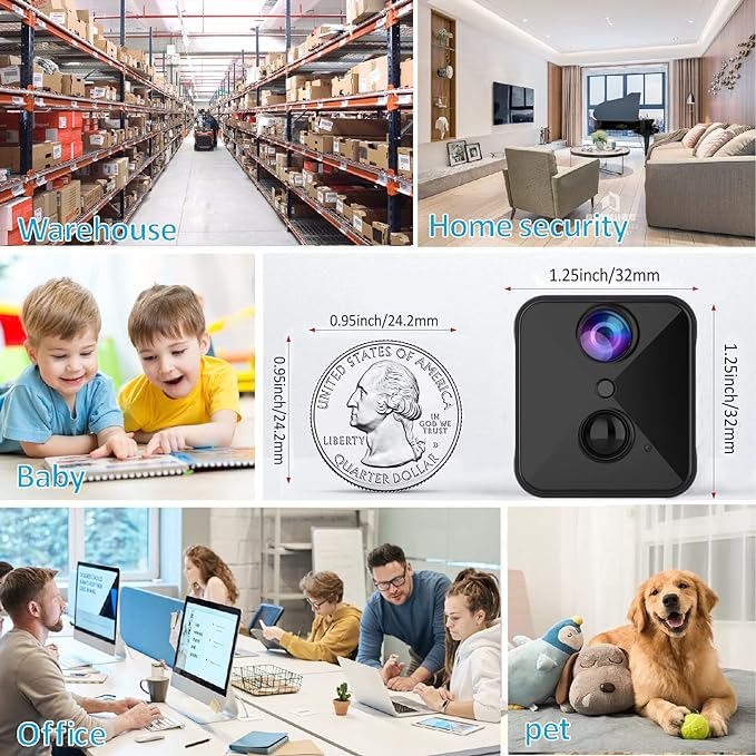 javiscam 2025 Upgraded Hidden Spy Camera,4K HD Mini Cam for Home with Night Vision,100 Days Long Battery Life, Motion Detection,Remote Viewing,Wireless Camera for Pet/Baby/Nanny Surveillance