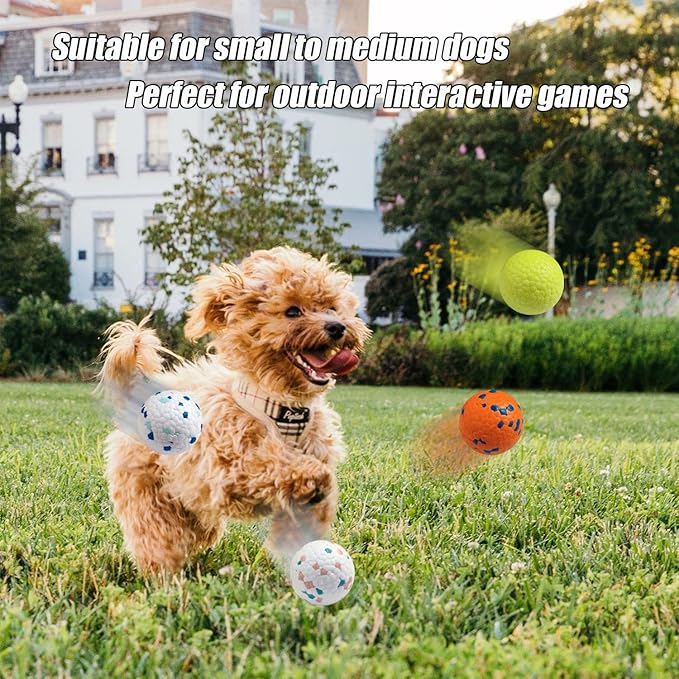 Indestructible Floating Bouncy Balls for Small Breed Dogs - Lightweight, Durable, Odourless - 2.5" - 3 Pack