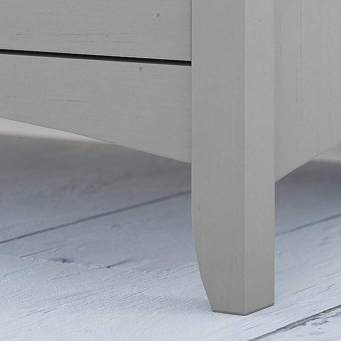 Bush Furniture Salinas L Shaped Desk with File Cabinet and 5-Shelf Bookcase 3 Piece Living Room Furniture Set in Cape Cod Gray Storage Cabinet, Bookshelf & Office Desk