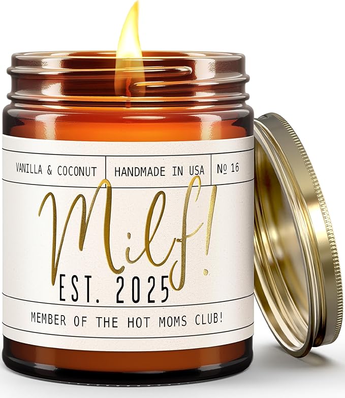 New Mom Gifts for New Mom - 'Est. 2025' Candle, w/Coconut & Vanilla-Infused Essential Oils I Postpartum Gifts for First Time Mommy Push Presents I 50Hr Burn, USA Made