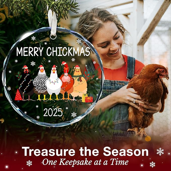 Chicken Ornament - Festive Rooster Decorations for Christmas Tree, Charming and Unique Chicken Christmas Ornaments, Perfect for The 2025 Holiday Season, Ideal Gift for Poultry Lovers