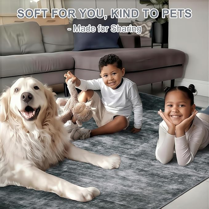 WILLSUN Washable Area Rugs, 2x6 Non-Slip Boho Area Rugs for Kitchen, Living Room, Bedroom, Machine Washable Vintage Rug, Indoor Floral Print Carpet for Home Decor, Kid & Pet Friendly Mat