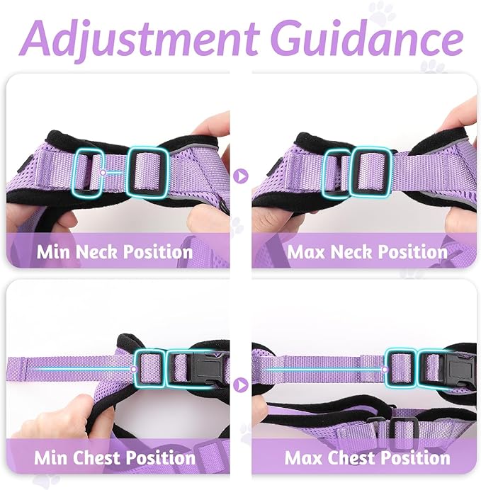 rabbitgoo Cat Harness and Leash for Walking, Escape Proof Soft Adjustable Vest Harnesses for Cats, Easy Control Breathable Reflective Strips Jacket, Light Purple, M