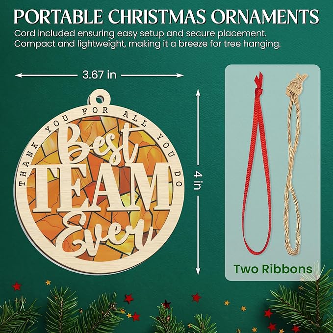 GEEMBI Team Appreciation Gifts for Coworkers - Suncatcher Christmas Ornaments 2025 for Tree Decorations - Christmas Birthday Thank You Gifts for Employee Coworkers Boss Women, Xmas Tree Decorations