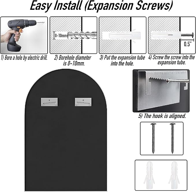 24x36 Arch Mirror Square Full Length Wall Mounted Hanging or Against Wall Metal Aluminum Alloy Frame Dressing Make-up Mirrors for Entryway Bedroom Bathroom Living Room 24 36 inch Silver