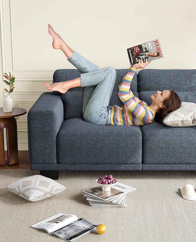 Amada 65" Loveseat Sofa, 2 Seater Couch with Deep Seats and Wide Armrests for Living Room, Comfy Couch with Removable Washable Covers, Easy Assembly