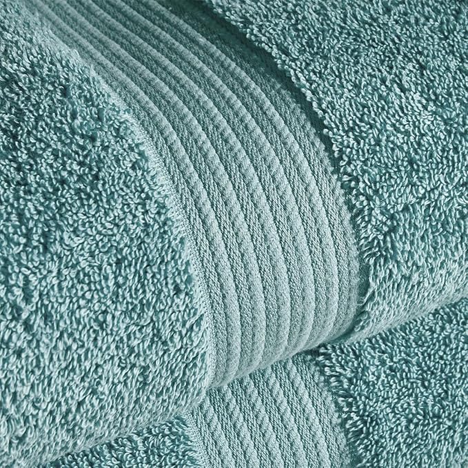 Christy Supreme Hygro Family Towel Set | Mineral Blue | 100% Luxury Supima Cotton | Ultra Soft | Super Absorbent | 650GSM | 2 Bath Sheets 2 Bath Towels 2 Hand Towels