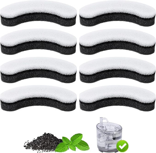 8 Pcs Pet Water Fountain Filters for WF050 & WF100 Cat Fountain, Cat Fountain Filter Replacement, Triple Filtration Cat Water Filter, Cat Filters for Water Fountain
