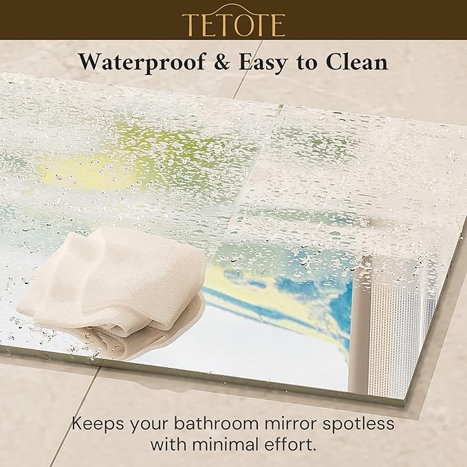 TETOTE Frameless Mirror 20" x 30" Bathroom Mirrors for Wall with 4mm Tempered Glass, Suitable for Bedroom, Entryway, Hallway, Gym, Vertically/Horizontally