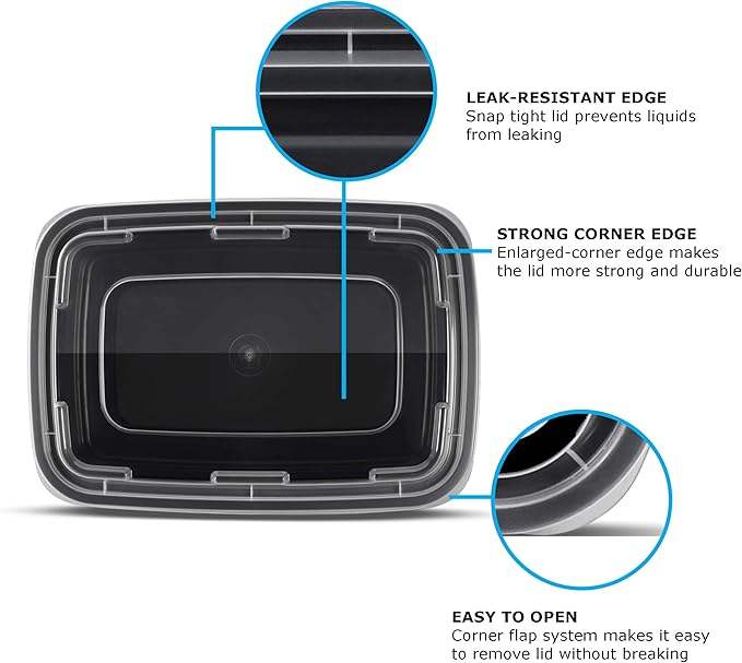 Freshware Meal Prep Containers 1 Compartment Food Storage Containers with Lids, Bento Box, BPA Free, Stackable, (16 oz), 150 count (Pack of 1)