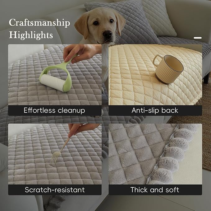 Couch Covers for 3 Cushion Couch Sofa Pet Friendly,Non-Slip Sofa Cover Washable