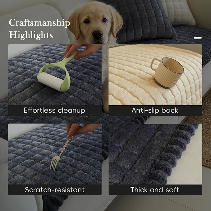 Couch Covers for 3 Cushion Couch Sofa Pet Friendly,Non-Slip Sofa Cover Washable