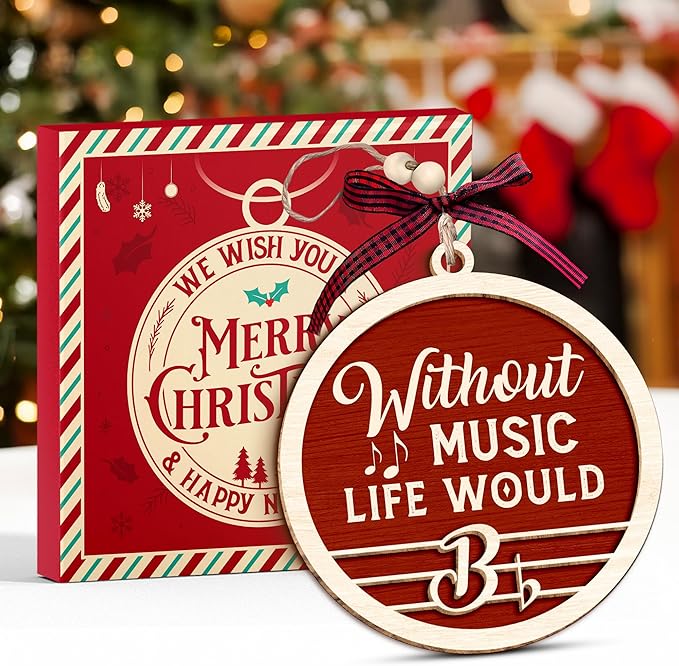 Music Gifts - Musical Ornaments for Christmas Tree, Music Themed Christmas Ornaments, Unique Ornament for Musicians, Musician Gifts