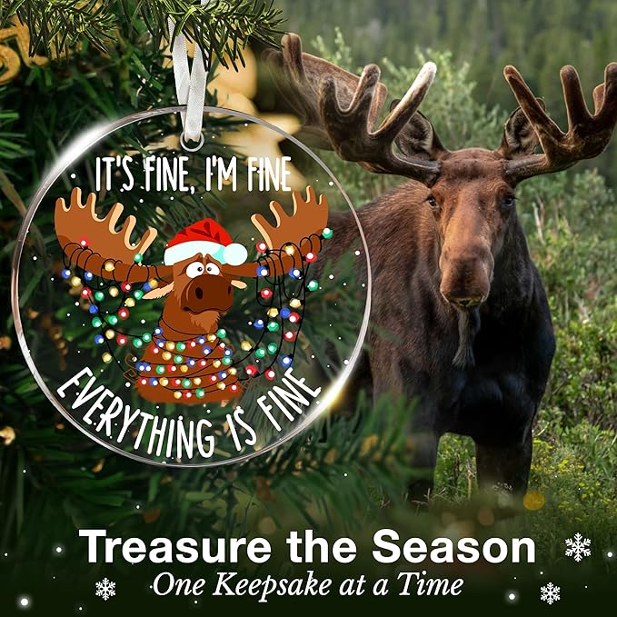 Moose Ornaments for Christmas Tree - Stylish Moose Ornaments for Christmas Decoration, Ideal Gifts for Moose Lovers, Perfect Ornament for Holiday Season, Ideal Ornament Gift for Friends and Family