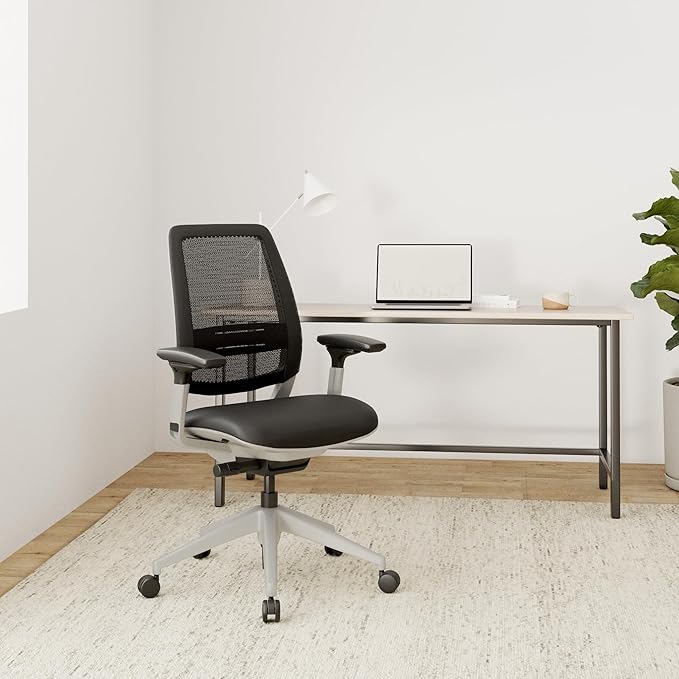 Steelcase Series 2 Office Chair - Ergonomic Work Chair with Wheels for Hard Flooring - with Back Support, Weight-Activated Adjustment & Arm Support - Adjustable Rolling Chairs for Desk - Graphite