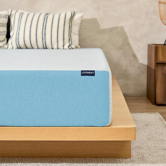 LIFEMENT Basic King Cooling Gel Infused Memory Foam Mattress in a Box | Medium Firm Bed, Fiberglass Free, Certified Pressure Relief Foam, Cooling Comfort Sleep, 10 Inch