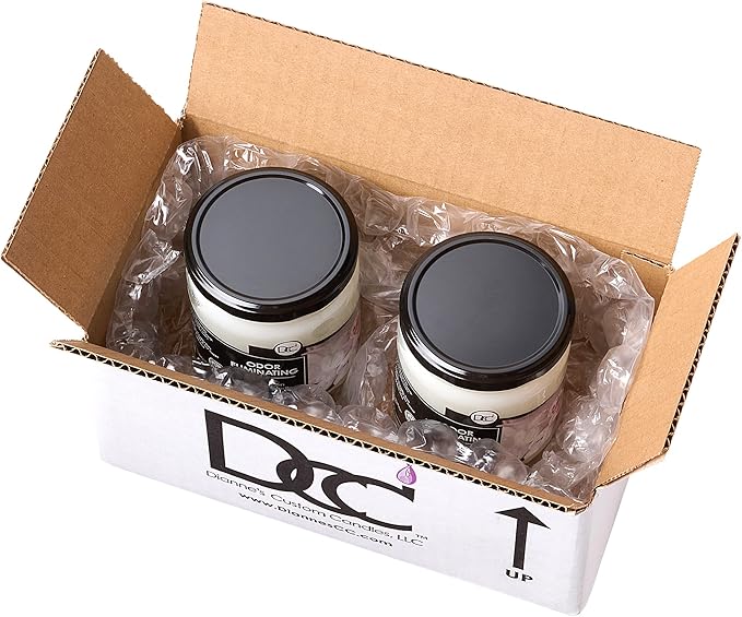 Fresh Linen Two Pack Odor Eliminating Highly Fragranced Candle - Eliminates 95% of Pet, Smoke, Food, and Other Smells Quickly - Up to 80 Hour Burn time - 12 Ounce Premium Soy Blend