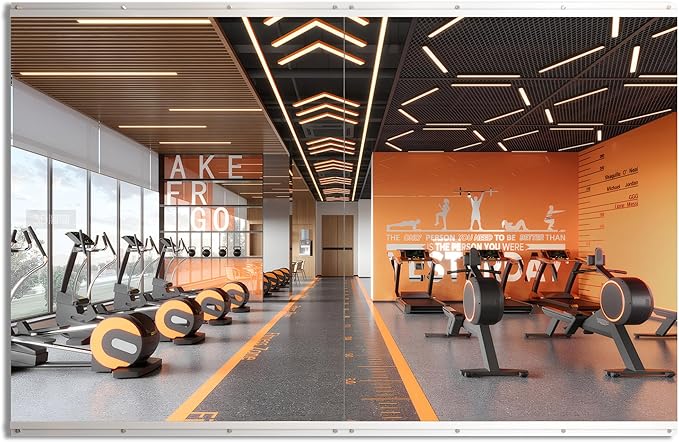 ROOMTEC Home Gym Mirror 60"x48" 2-Pack, Frameless Wall-Mounted Full Length Tempered Glass, for Home Yoga, Dance Studio, Workout Room & Office